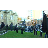 Outside Parliament